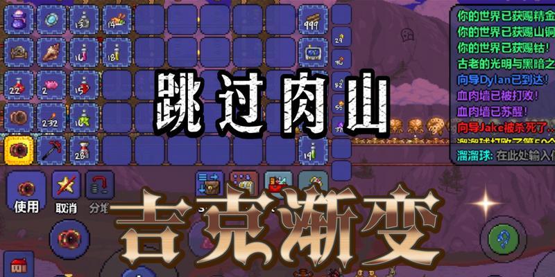 泰拉瑞亚肉山大挑战（打法小技巧揭秘）